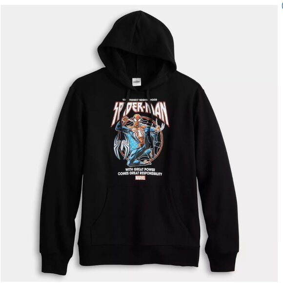 Marvel Other - Men's Marvel Spider-Man 2 Spidey Swing Black Graphic Hoodie 2XL NWT